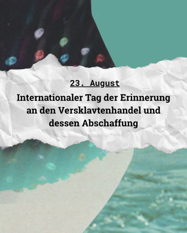 Heute ist internationaler Tag der Erinnerung an den Versklavtenhandel und dessen Abschaffung. 1998 wurde dieser Tag seitens der UNESCO ins Leben gerufen.

Warum schreiben wir 'Versklavtenhandel' und sprechen von 'versklavten' Menschen? Weil es im Gegensatz zu den Begriffen 'Sklavenhandel' oder 'Sklaven' die aktive Handlung und absichtliche Verschleppung von anderen Menschen durch die Täter*innen in den Vordergrund stellt. Versklavung passiert immer vorsätzlich und bewusst, ist gewaltvoll und verachtet die Menschenwürde zutiefst.

Schätzungen gehen davon aus, dass 40 Millionen Menschen vom afrikanischen Kontinent in die Amerikas und die Karibik verschleppt wurden. Mindestens ein Viertel der Menschen überlebte nicht.
Auch wenn Versklavung und Menschenhandel heute offiziell verboten sind, wird geschätzt, dass sich ca. 50 Millionen Menschen weltweit in Verhältnissen der modernen 'Sklaverei' befinden.

@smf_verband @menschenstaerkenmenschen 

#haltungzeigen #erinnerung #verbrechenandermenschheit