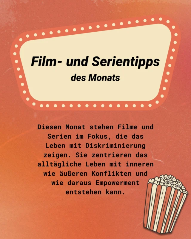Die Empfehlung des Monats ist da - dieses Mal mit Film- und Serientipps! 🌞

Pat*innenschaften leben von Austausch, unterschiedlichen Perspektiven und vielen Individuen. Für einen guten Umgang miteinander, müssen wir daher die Lebensrealitäten von Menschen leben und verstehen lernen.

Dafür haben wir heute zwei Serien und einen Film für euch - reinschauen lohnt sich:

📘 Schwarze Früchte
📗 Die jüngste Tochter
📙 Die Zweiflers

Viel Spaß beim Schauen!

#haltungzeigenmsm #MenschenstärkenMenschen

@smf_verband @menschenstaerkenmenschen