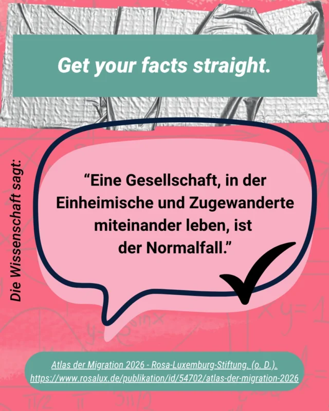 Zuwanderung gab es schon immer? Sag bloß! 😱

Warum wird sie trotzdem so oft als Problem dargestellt? Narrative, die den Begriff ‘Migration’ mit Angst, Unsicherheit und gesellschaftlichen Krisen verknüpfen, prägen unsere Wahrnehmung und verschieben Diskurse - insbesondere, wenn sie in (extrem) rechten Ideologien gelenkt werden.

Es lohnt sich, genauer hinzuschauen: Wer rahmt Migration wie - und mit welcher Absicht?

@smf_verband @menschenstaerkenmenschen 

#Migration #Rassismuskritik #Antidiskriminierung #Antirassismus #initiativehaltungzeigen